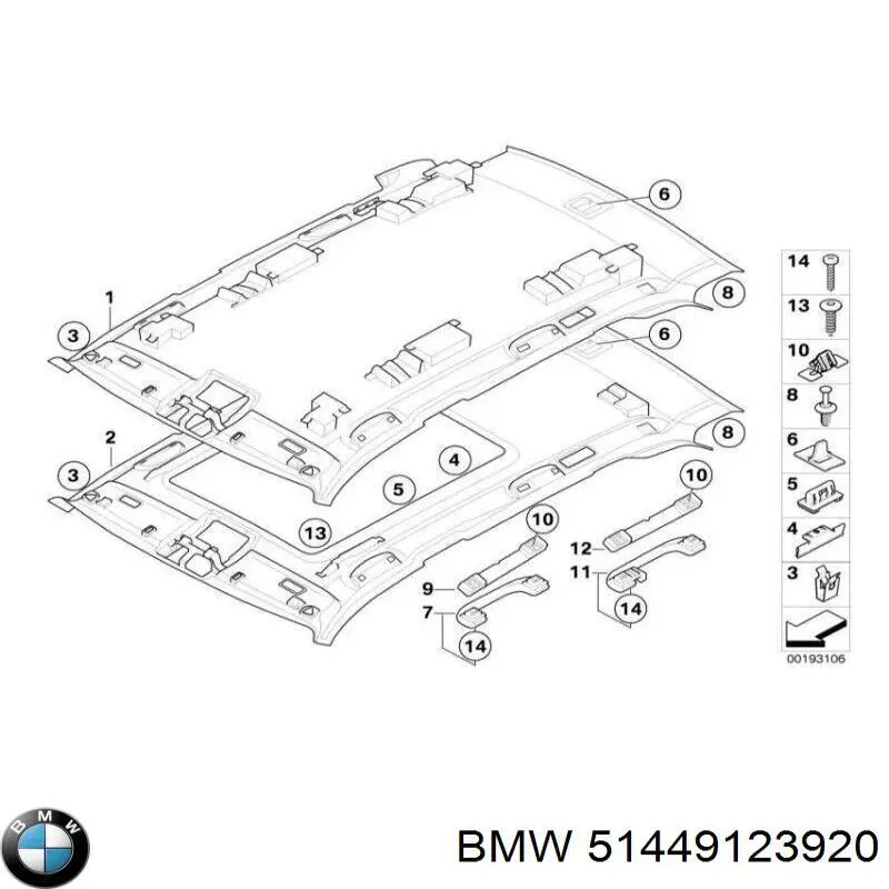 51449123920 BMW Revestimento do teto