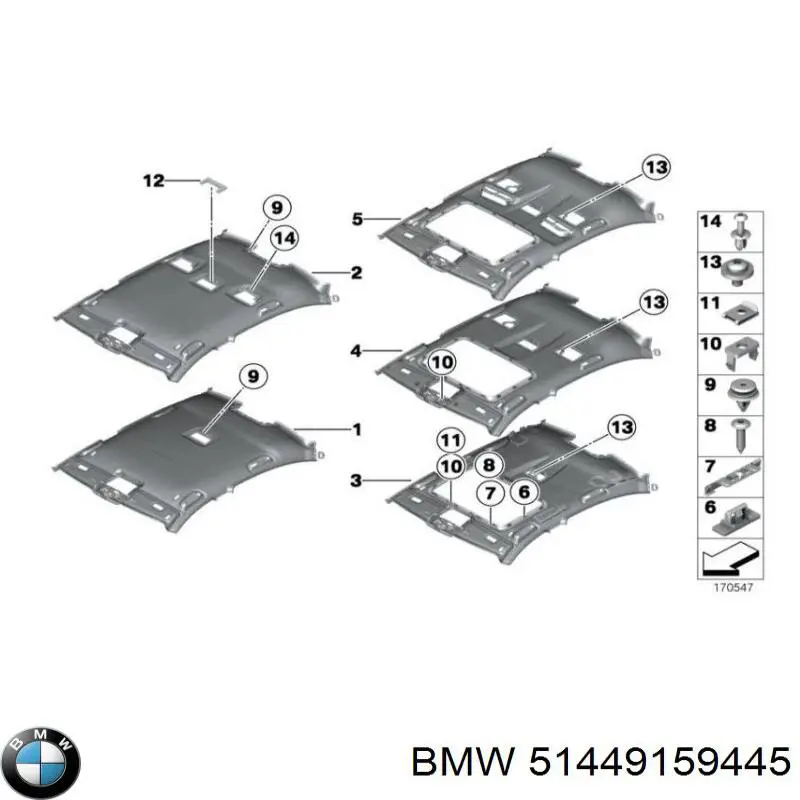Revestimento do teto BMW 51449159445 preço, a partir de 1872,71 USD
