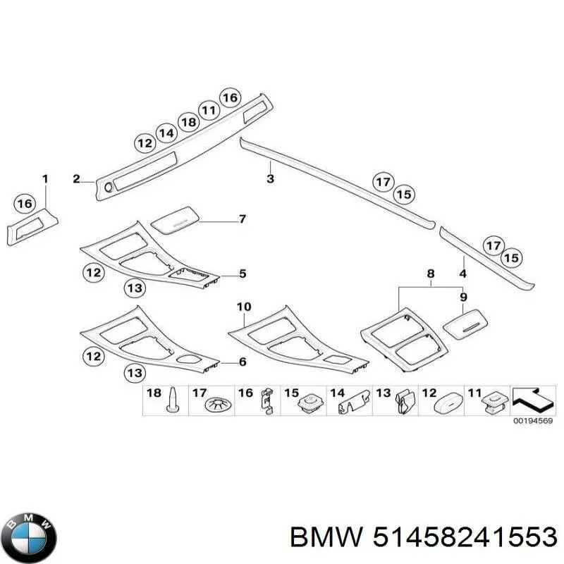 Porca cativa para parafuso auto-roscante BMW 51458241553 preço, a partir de 2,04 USD