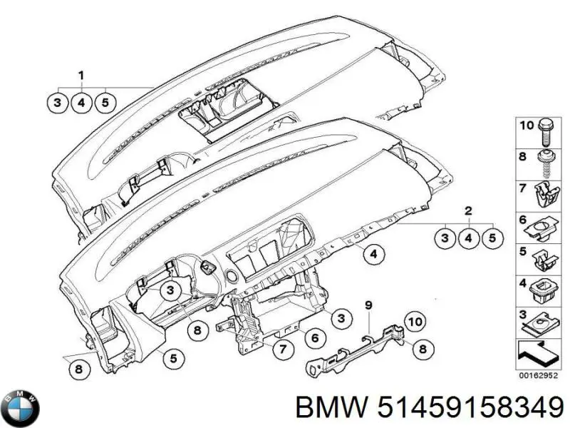 Painel de salão dianteira do "painel de instrumentos" BMW 51459158349 preço, a partir de 449,48 USD