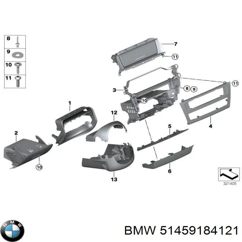 51459184121 BMW Cobrimento de painel de instrumentos