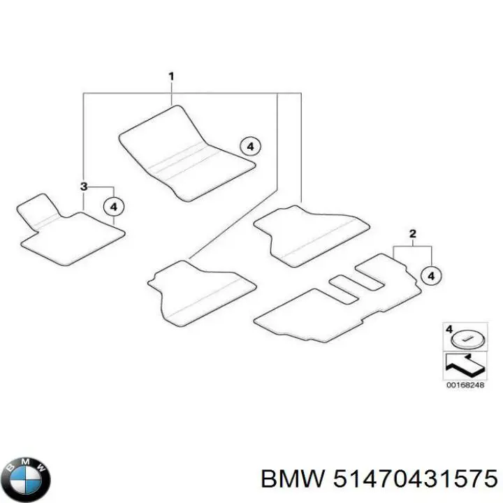 Tapetes dianteiros + traseiros, kit BMW 51477290024 preço, a partir de 233,01 USD