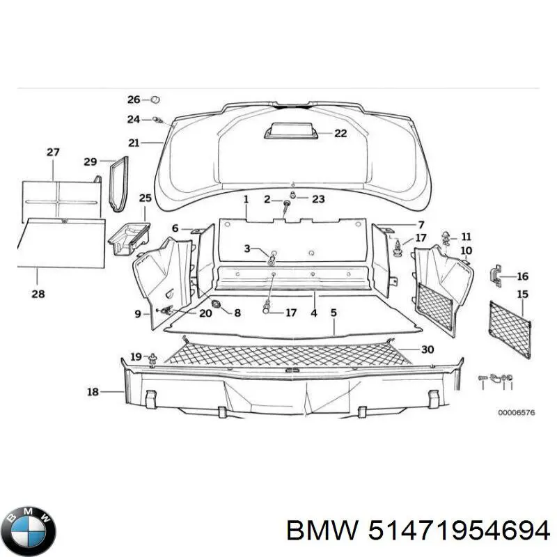 Cápsula (prendedor) de fixação do forro do pára-choque do pára-lama dianteiro BMW 51471954694 preço, a partir de 17,97 USD