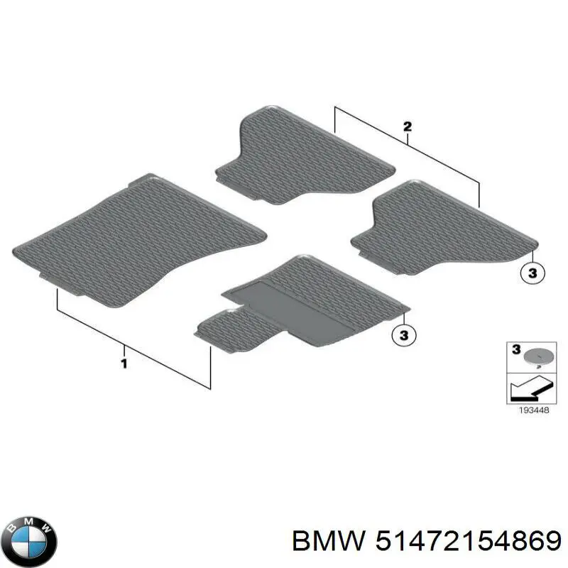 51472154869 BMW Tapete dianteiro, kit de 2 un.