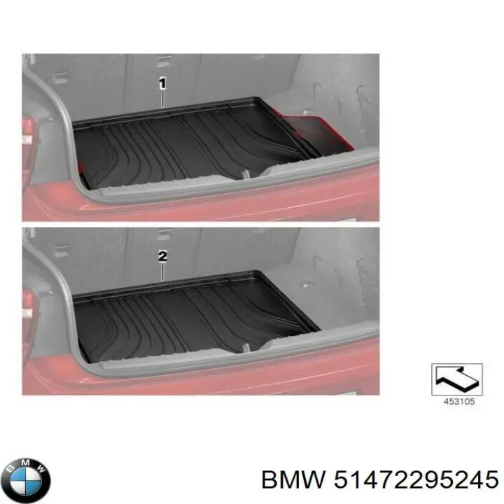 51472295245 BMW Tapete da seção de bagagem