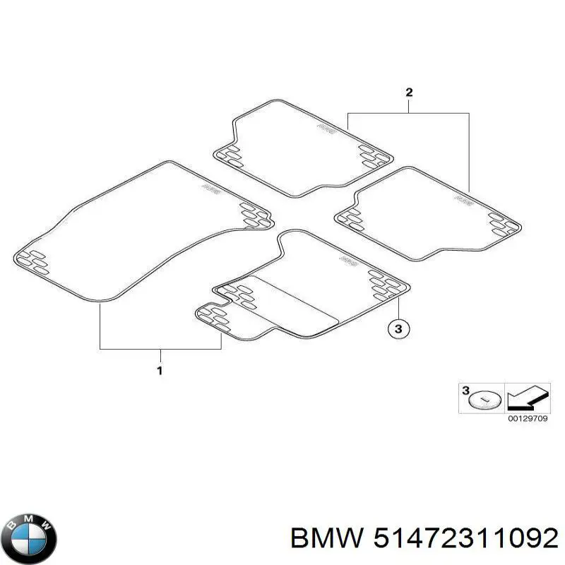 51472311092 BMW Tapete dianteiro, kit de 2 un.