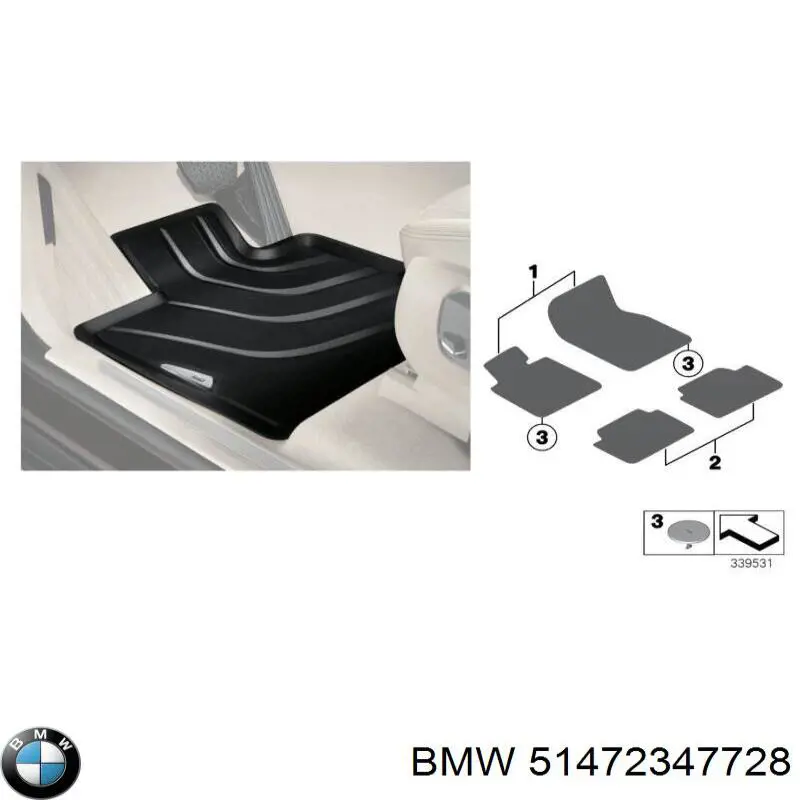 51472347728 BMW Tapete dianteiro, kit de 2 un.