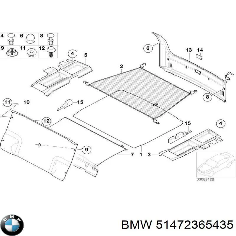 Compre 51472365435 BMW Tapete da seção de bagagem