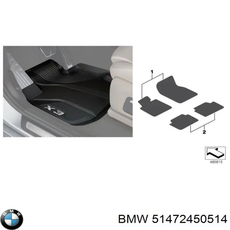 51472450514 BMW Tapete dianteiro, kit de 2 un.