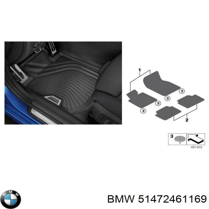 Tapete traseiro, kit de 2 un. BMW 51472461169 preço, a partir de 94,82 USD