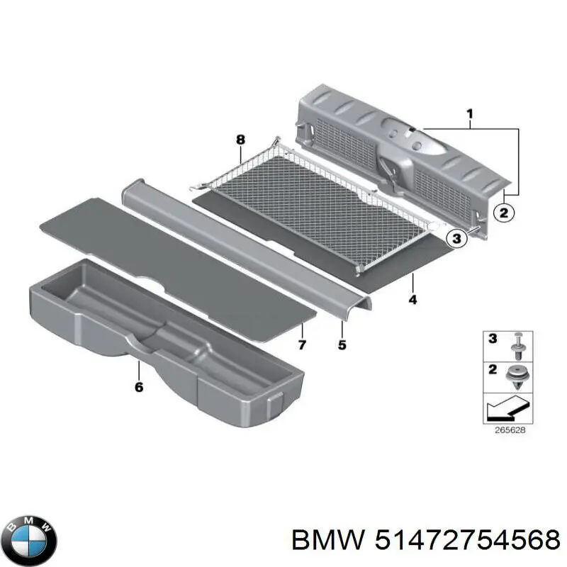 Malha da seção de bagagem BMW 51472754568 preço, a partir de 134,06 USD