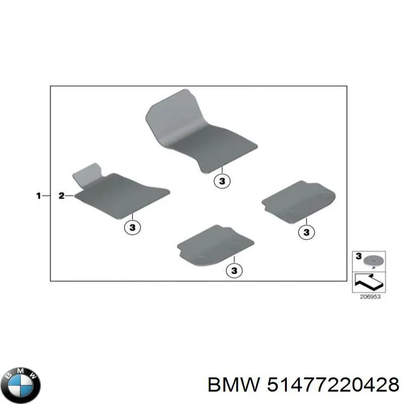 Tapetes dianteiros + traseiros, kit BMW 51477220428 preço, a partir de 220,96 USD