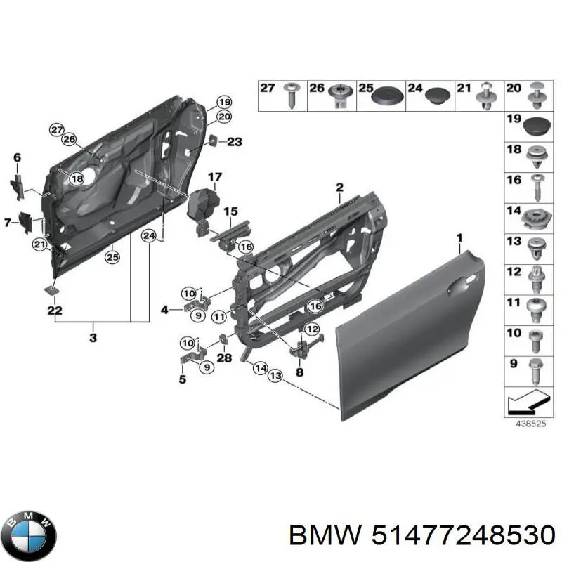 7248530 BMW Malha da seção de bagagem