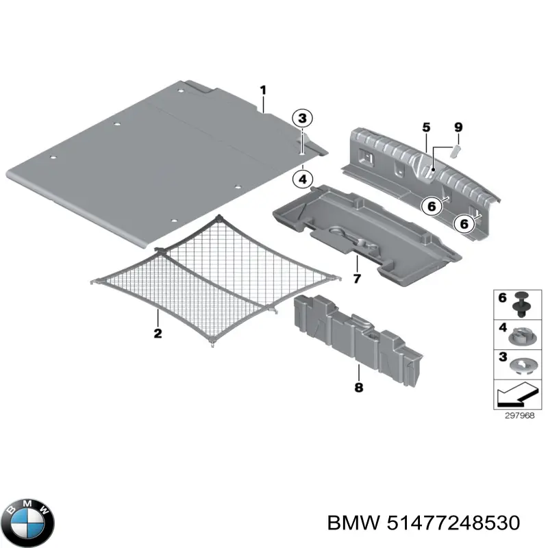 Compre 7248530 BMW Malha da seção de bagagem