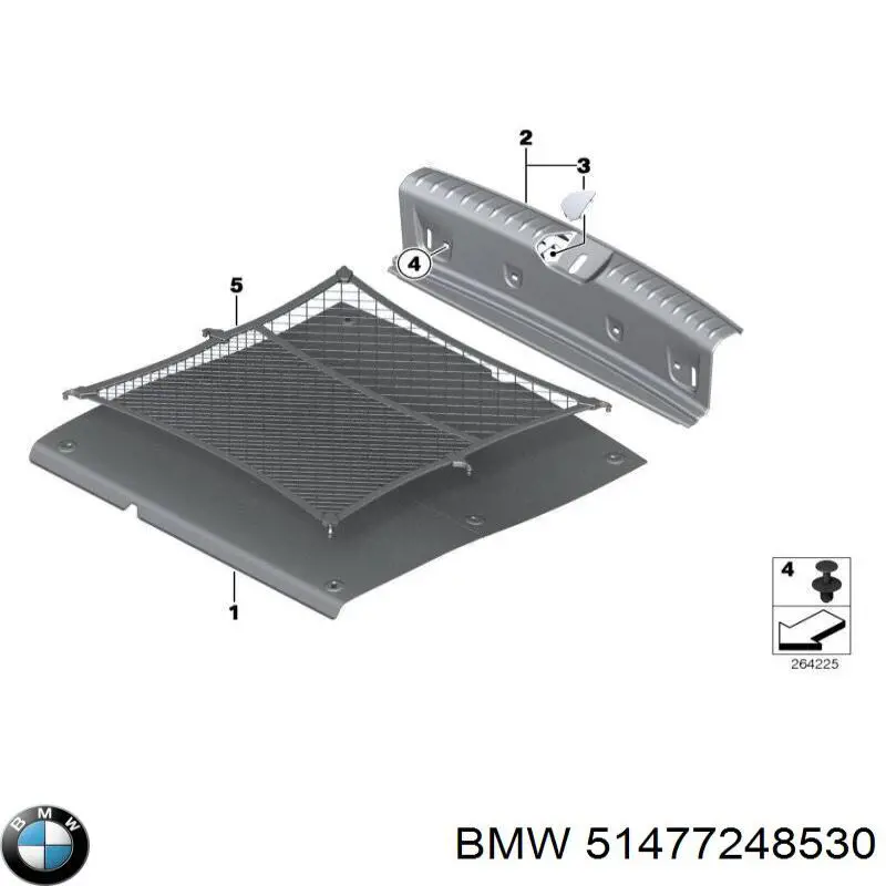 Compre 51477248530 BMW Malha da seção de bagagem