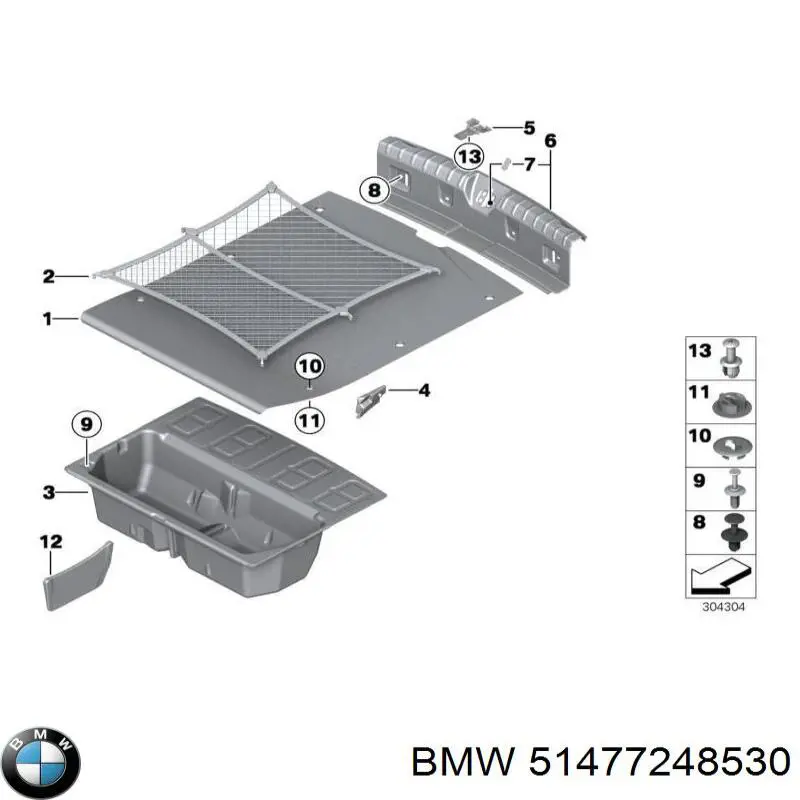 Malha da seção de bagagem BMW 7248530