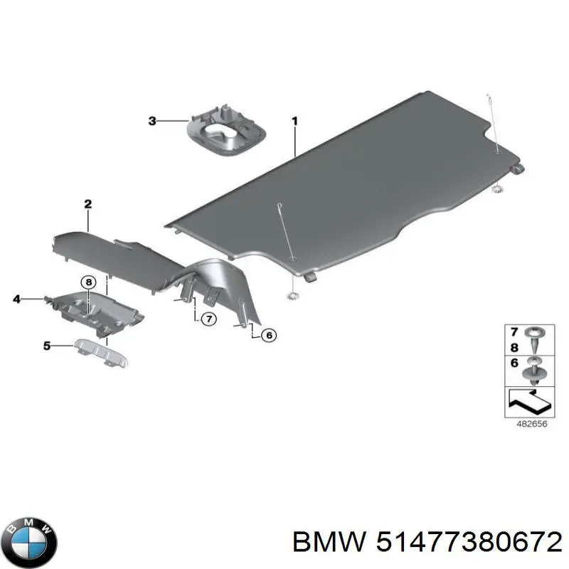 51477380672 BMW Prateleira de salão traseira