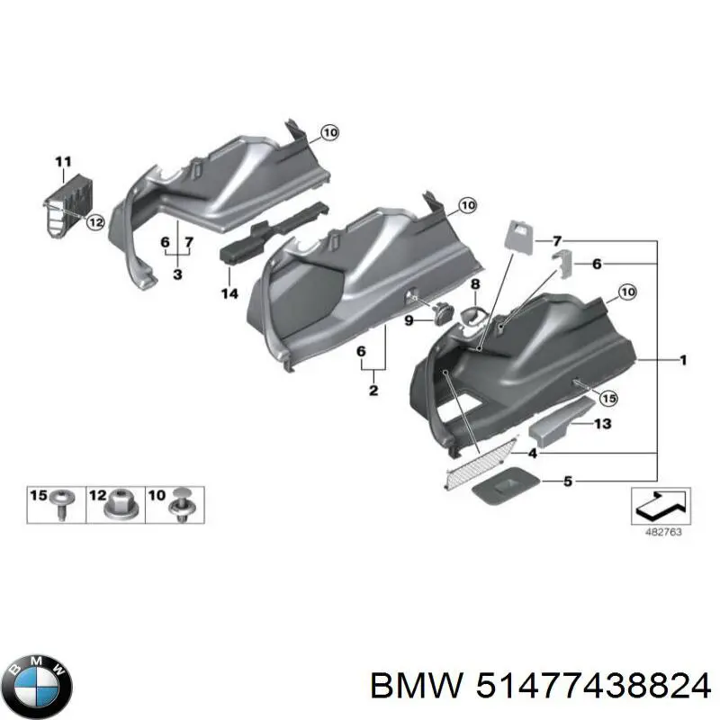 Gancho para as bolsas da seção bagageira BMW 51477438824 preço, a partir de 21,59 USD