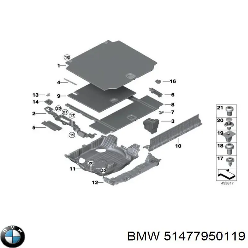 51477950119 BMW Amortecedor de tampa de porta-malas (de 3ª/5ª porta traseira)