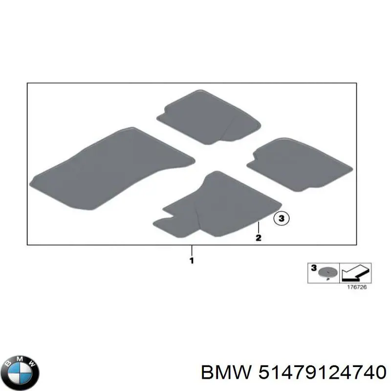 Tapetes dianteiros + traseiros, kit BMW 7  F01, F02, F03, F04