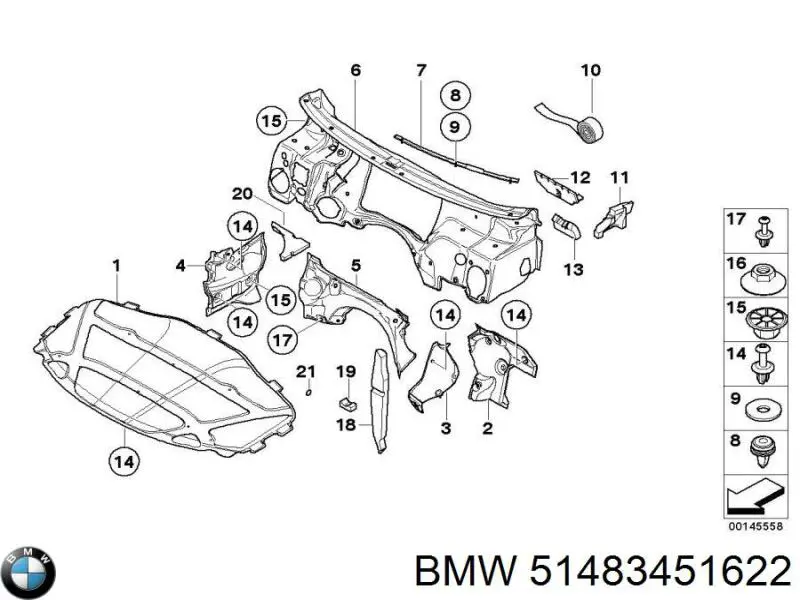 Isolamento de ruído da capota BMW X3  E83
