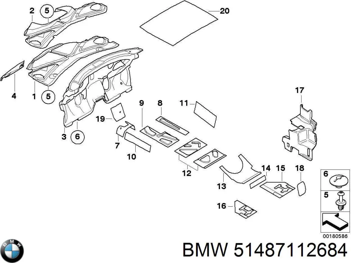 Isolamento de ruído da capota Mini Cooper  R50, R53