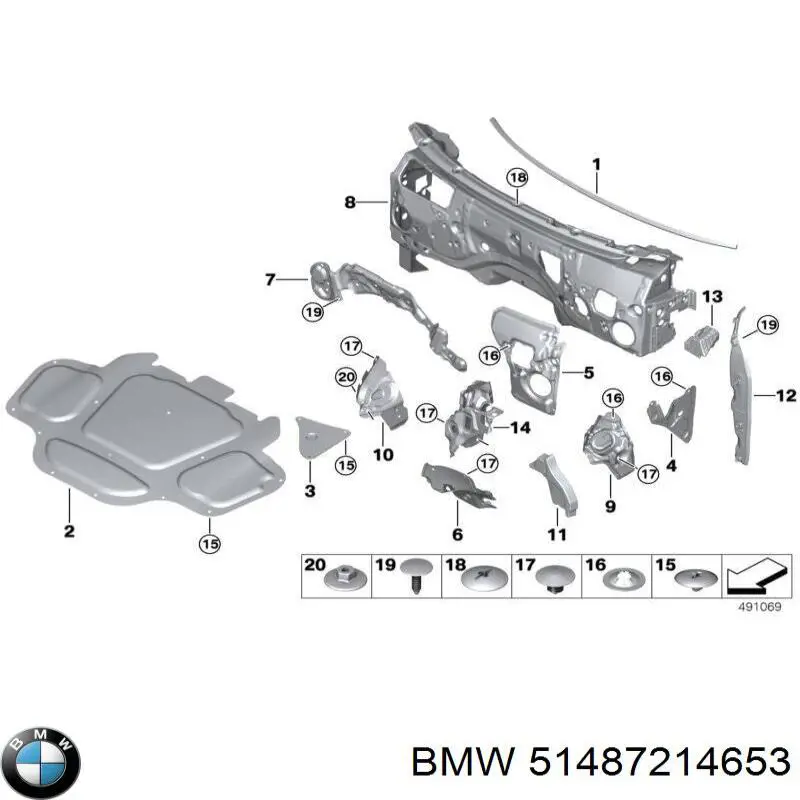 51487214653 BMW Compactador do pára-lama