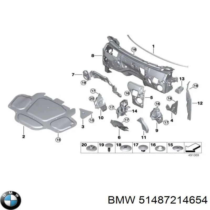 51487214654 BMW Compactador do pára-lama