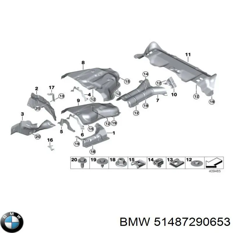 51487290653 BMW Proteção (tela térmica) do sistema de escape