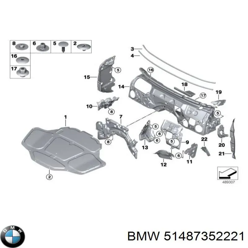 51487352221 BMW Compactador do pára-lama