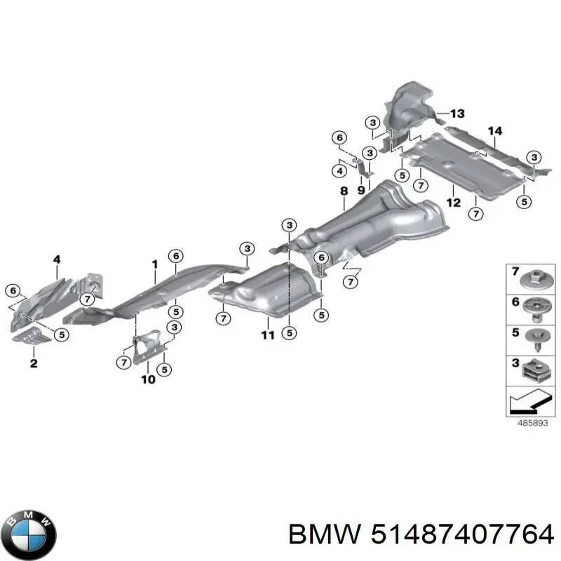 51487407764 BMW Proteção (tela térmica) do sistema de escape