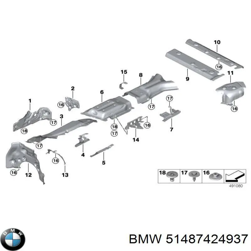 51487424937 BMW Proteção (tela térmica) do sistema de escape