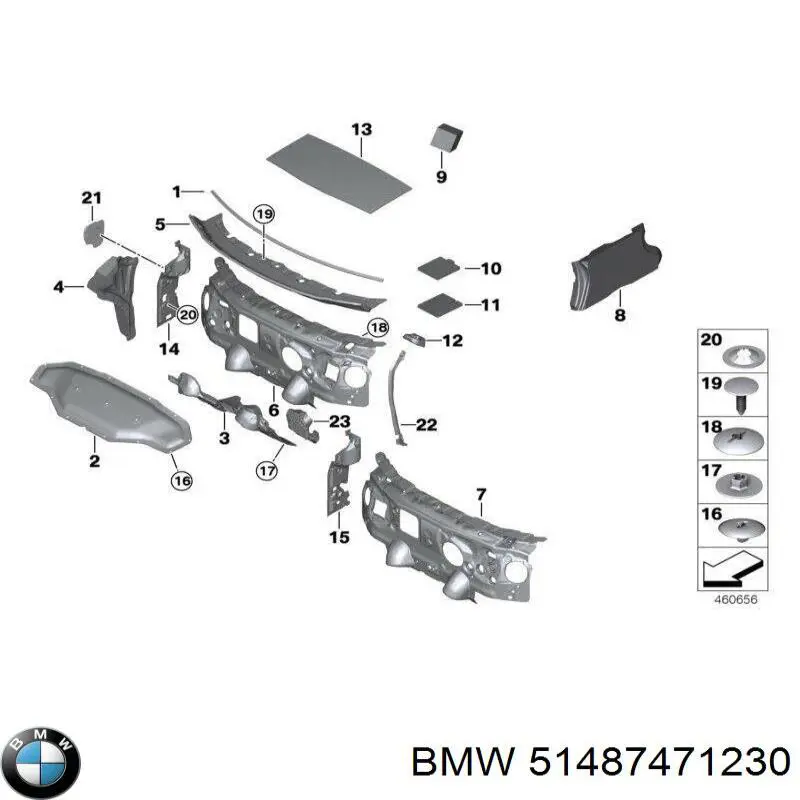 51487471230 BMW Isolamento de ruído da capota
