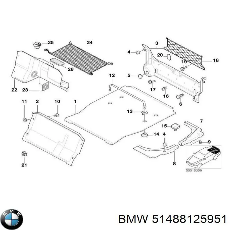 Compre 51488125951 BMW Isolamento de ruído da capota
