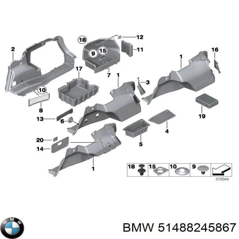  BMW 51488245867 preço, a partir de 1,14 USD