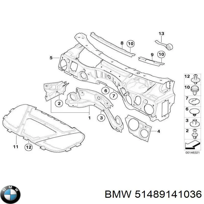 Isolamento de ruído da capota BMW 51489141036 preço, a partir de 77,77 USD