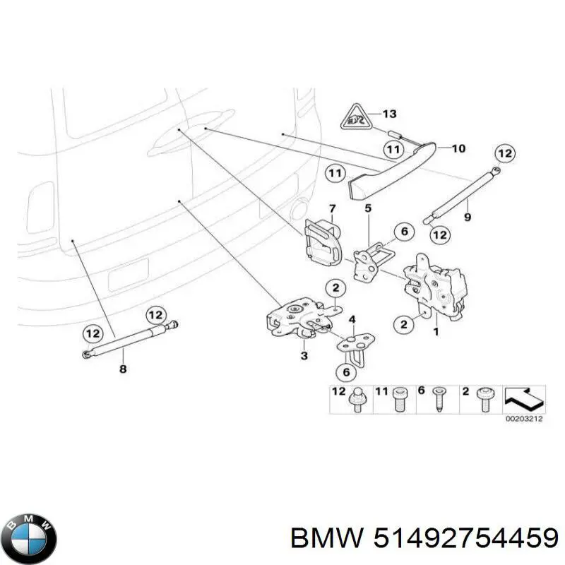 51492754459 BMW Fecho de tampa de porta-malas (de 3ª/5ª porta traseira)