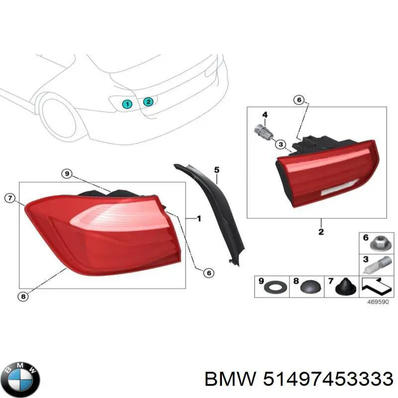 Placa sobreposta traseira esquerda de agueiro BMW 51497410819 preço, a partir de 43,65 USD