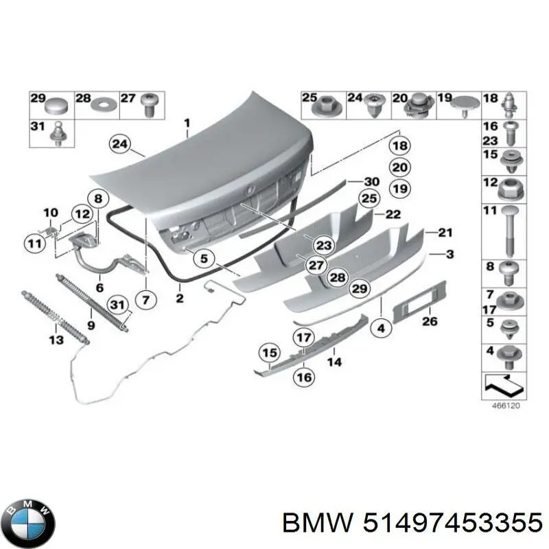 Placa sobreposta traseira esquerda de agueiro BMW 51497453355 preço, a partir de 17,43 USD