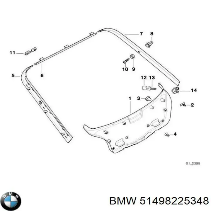 Cápsula (prendedor) de fixação do forro do pára-choque do pára-lama dianteiro BMW 51498225348 preço, a partir de 3,70 USD