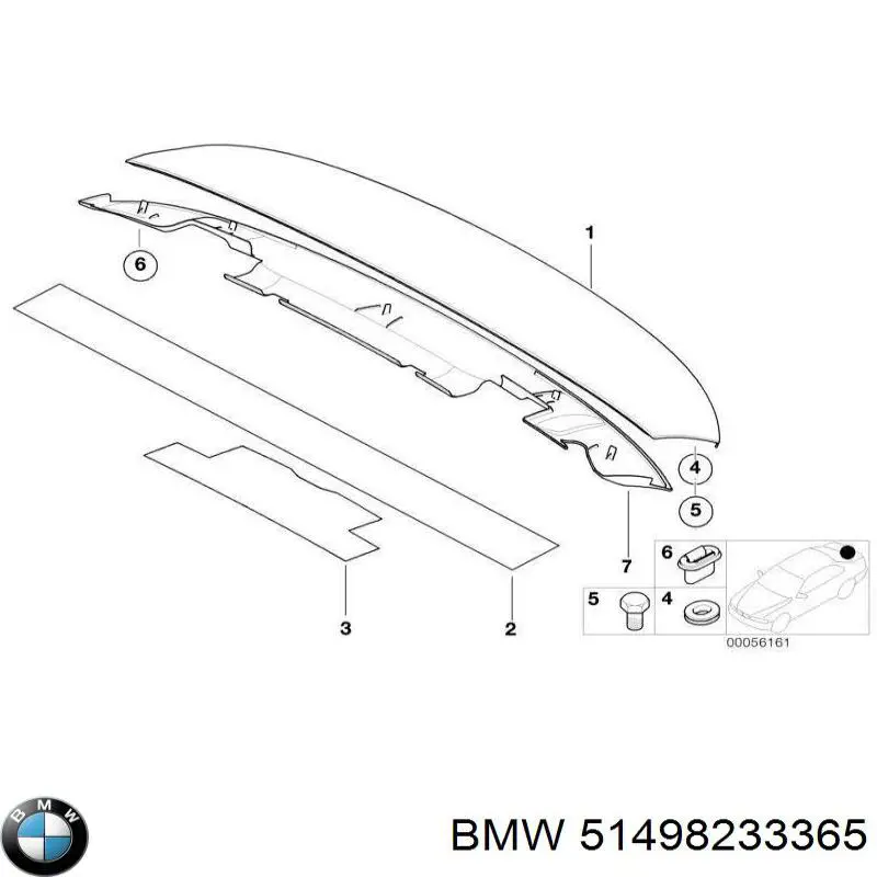 Moldura de vidro traseiro BMW 51498233365 preço, a partir de 154,50 USD