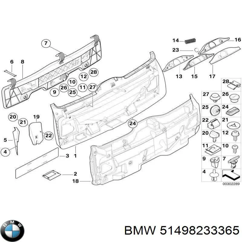 Compre 51498233365 BMW Moldura de vidro traseiro