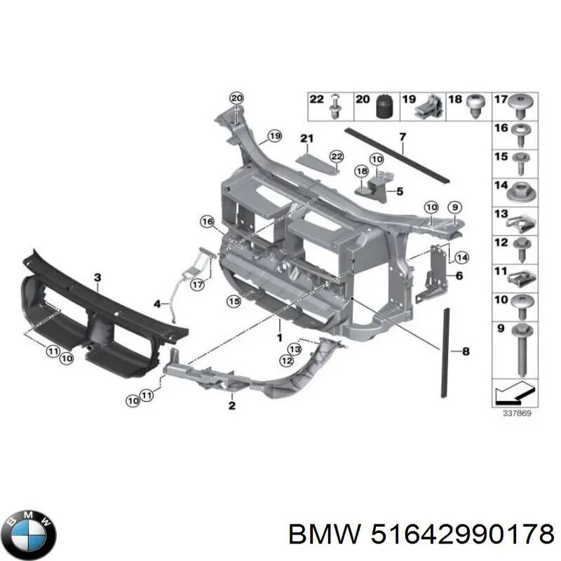 51642990178 BMW Conduto de ar (defletor) do radiador