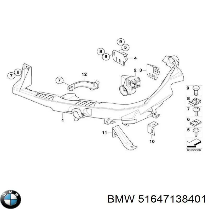 51647138401 BMW Consola (adaptador) de fixação da luz dianteira esquerda