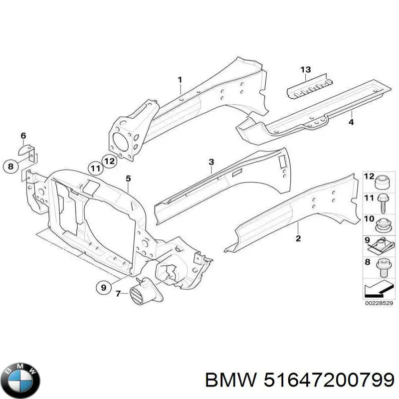 Compre 51647200799 BMW Suporte do radiador montado (painel de montagem de fixação das luzes)