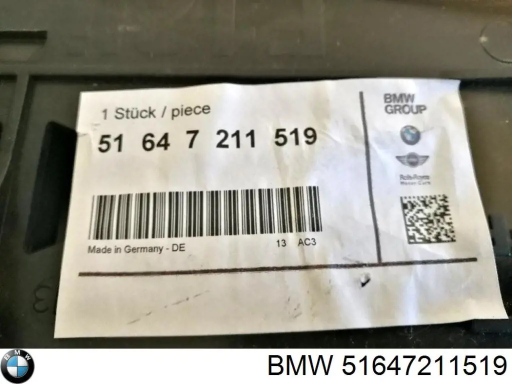 Consola do pára-choque dianteiro esquerdo 51647211519 BMW