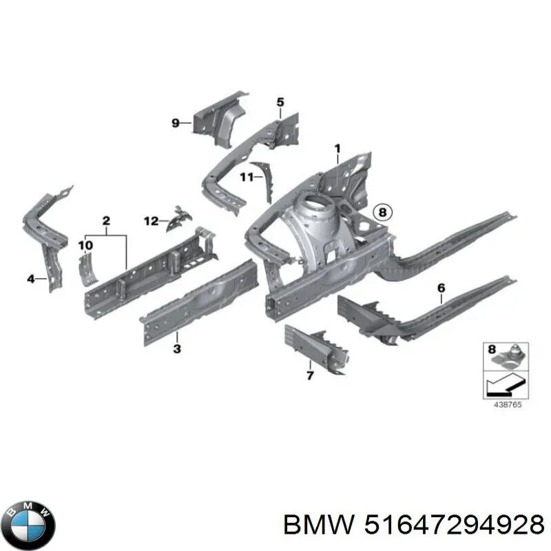 Compre 51647294928 BMW Suporte superior do radiador (painel de montagem de fixação das luzes)