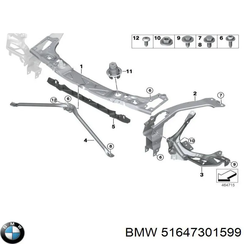 Consola (adaptador) de fixação da luz dianteira esquerda BMW 51647301599 preço, a partir de 72,36 USD