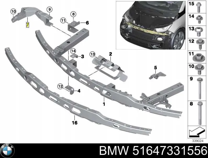 51647331556 BMW Consola (adaptador) de fixação da luz dianteira direita