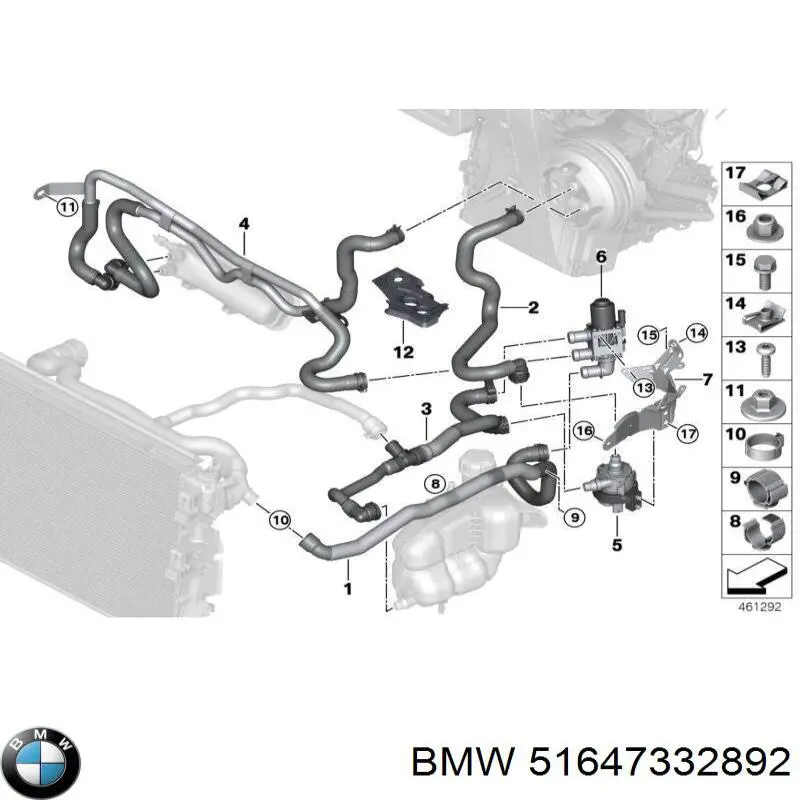 Conduto de ar (defletor) do radiador BMW 51647332892 preço, a partir de 267,30 USD